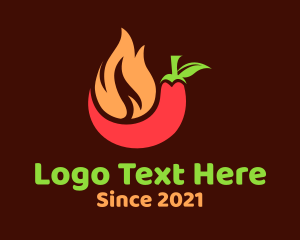 Chili - Flaming Chili Pepper logo design