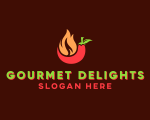 Flaming Chili Pepper logo design