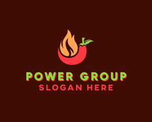 Mexican - Flaming Chili Pepper logo design