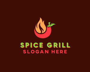 Chipotle - Flaming Chili Pepper logo design