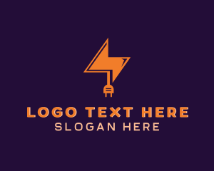 Plug - Lightning Electrical Plug logo design