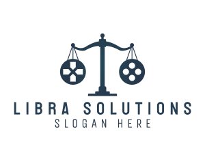 Libra - Game Controller Justice Scale logo design