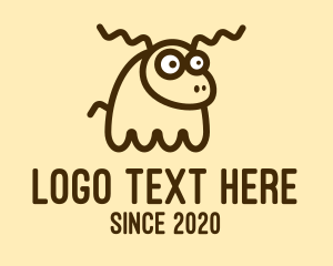 Line - Confused Deer Character logo design