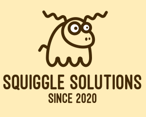 Squiggle - Confused Deer Character logo design