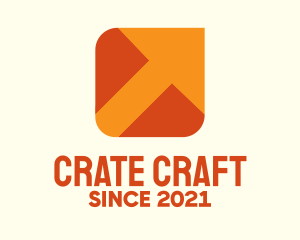 Crate - Orange Package Delivery Arrow logo design