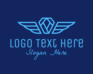 Luxurious - Winged Diamond Jewelry logo design