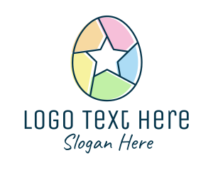 Kindergarten - Colorful Egg Star logo design