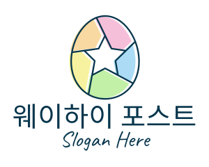 Colorful Egg Star  logo design