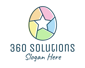 Colorful Egg Star  logo design