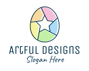 Colorful Egg Star  logo design