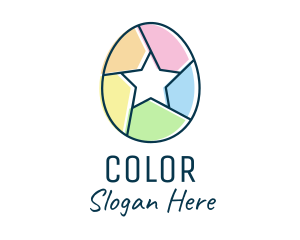 Colorful Egg Star  logo design