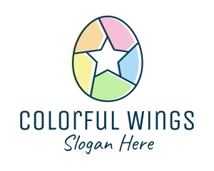 Colorful Egg Star  logo design