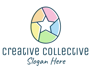 Colorful Egg Star  logo design