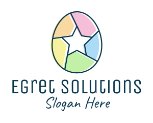 Colorful Egg Star  logo design