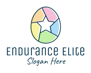 Colorful Egg Star  logo design