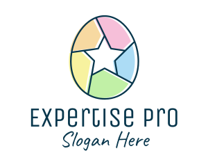 Colorful Egg Star  logo design