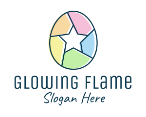 Colorful Egg Star  logo design