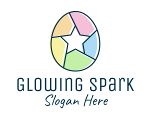 Colorful Egg Star  logo design