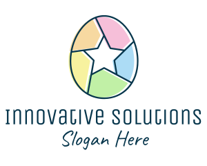 Colorful Egg Star  logo design