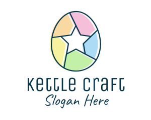 Colorful Egg Star  logo design