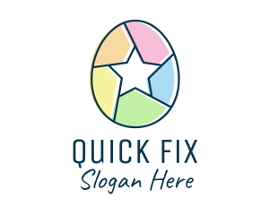 Colorful Egg Star  logo design