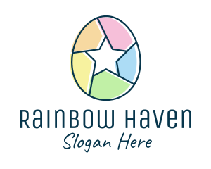 Colorful Egg Star  logo design