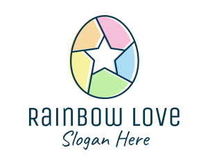 Colorful Egg Star  logo design