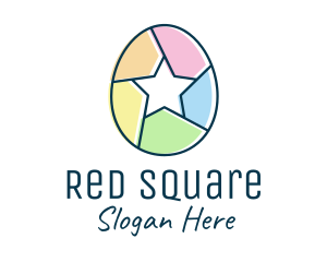 Colorful Egg Star  logo design