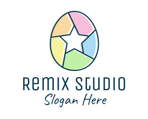 Colorful Egg Star  logo design