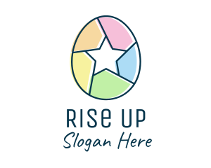 Colorful Egg Star  logo design