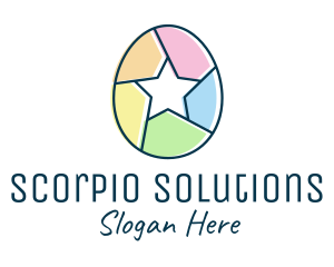 Colorful Egg Star  logo design