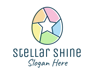 Colorful Egg Star  logo design