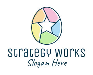 Colorful Egg Star  logo design