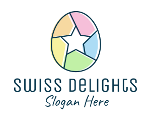 Colorful Egg Star  logo design