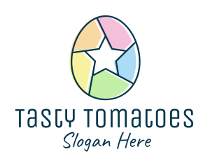 Colorful Egg Star  logo design