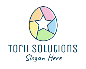 Colorful Egg Star  logo design