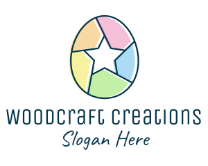 Colorful Egg Star  logo design