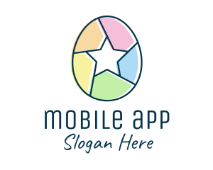 Colorful Egg Star  logo design