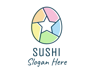 Colorful Egg Star  logo design