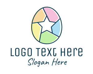 Egg - Colorful Egg Star logo design