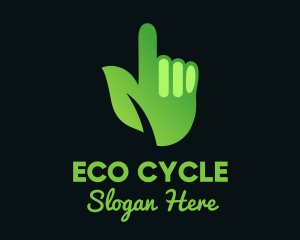 Recycling - Green Environmental Hand logo design