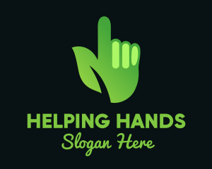 Volunteering - Green Environmental Hand logo design