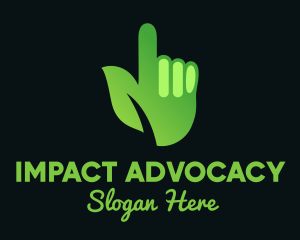 Green Environmental Hand logo design