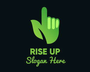 Green Environmental Hand logo design