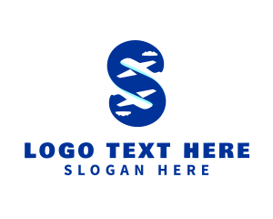 Tourist - Airplane Pilot Letter S logo design