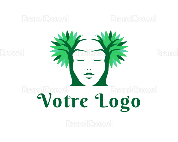 Feminine Face Tree Logo