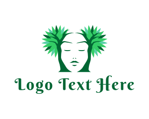 Feminine Face Tree Logo