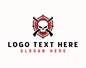 Knives - Skull Shotgun Weapon logo design