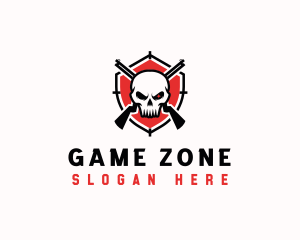 Skull Shotgun Weapon logo design