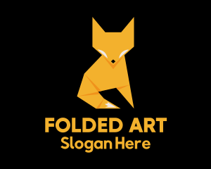 Origami - Fox Origami Papercraft logo design